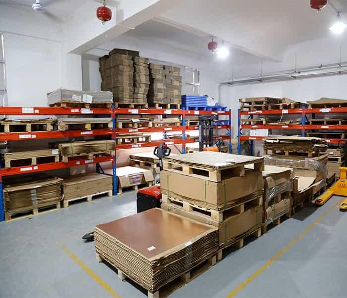 Copper clad laminate storage room in PCB Factory