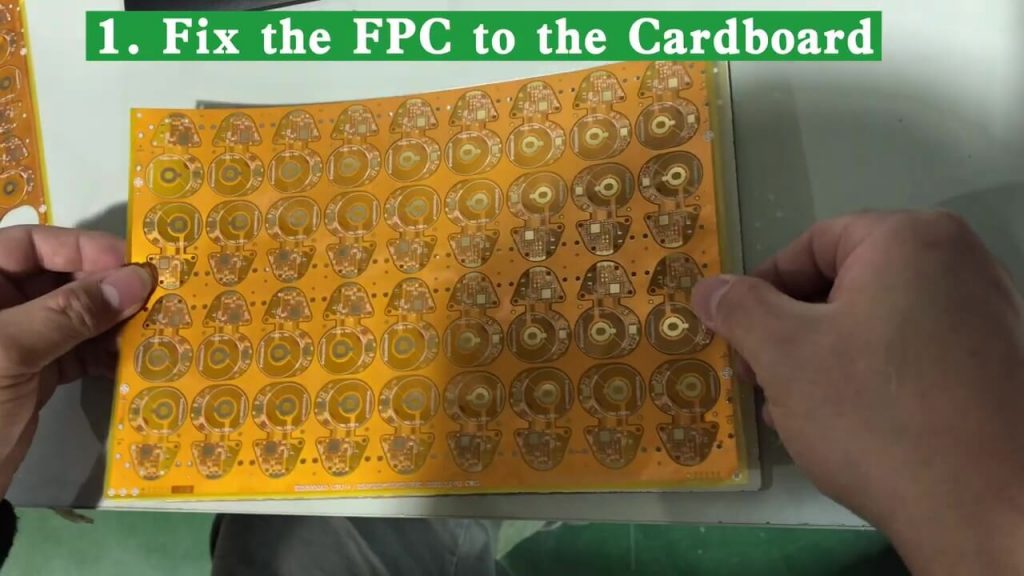 Fix the Flexible PCB to the Cardboard