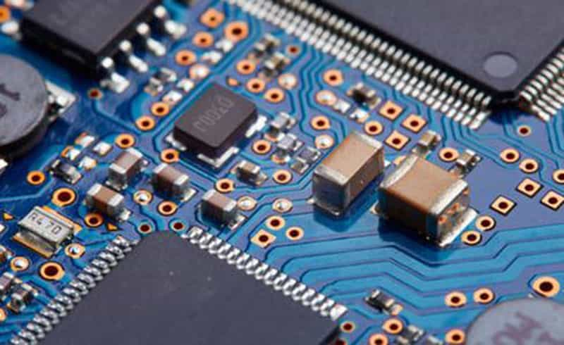 PCB board with electronic components