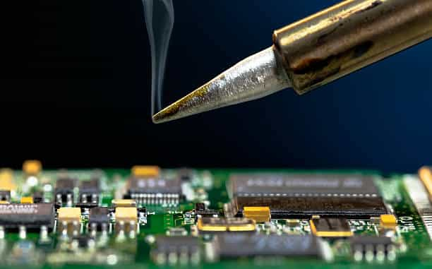 Solder and electronic PCB circuit board