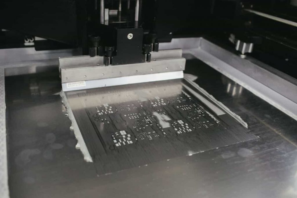 Solder paste on a SMT Stencil