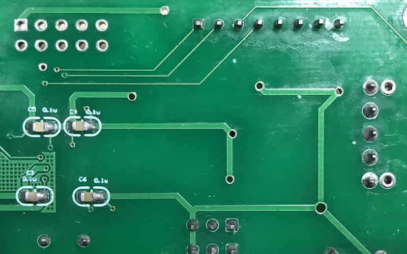 Various holes connect circuits in different layers