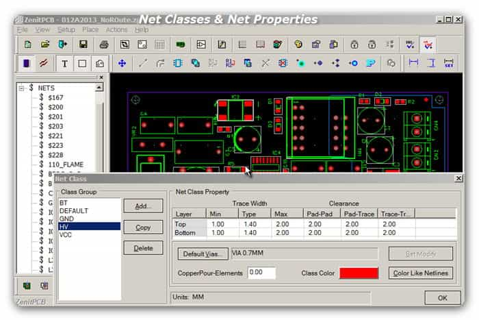 ZenitPCB Net Classes