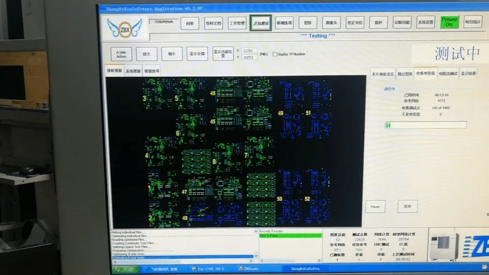 Figure 10-4. The computer display on the flying probe testing machine