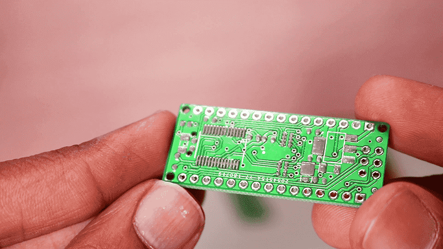 PCB coated with solder paste