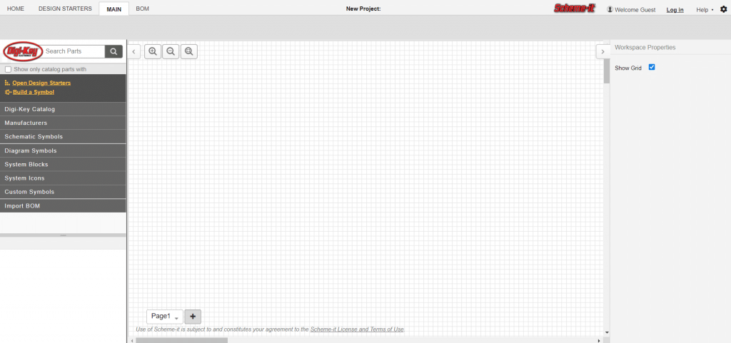 Scheme-it is an online schematic and diagramming tool