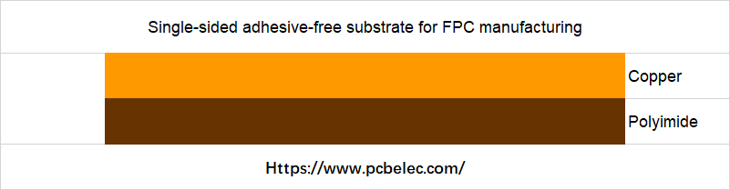 Single-sided adhesive-free substrate for FPC manufacturing